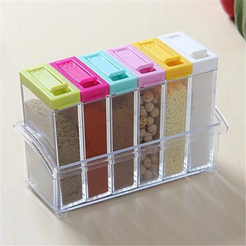 Commercial Kitchen Utensil Organizer - Scatola per condimenti trasparente a sei
