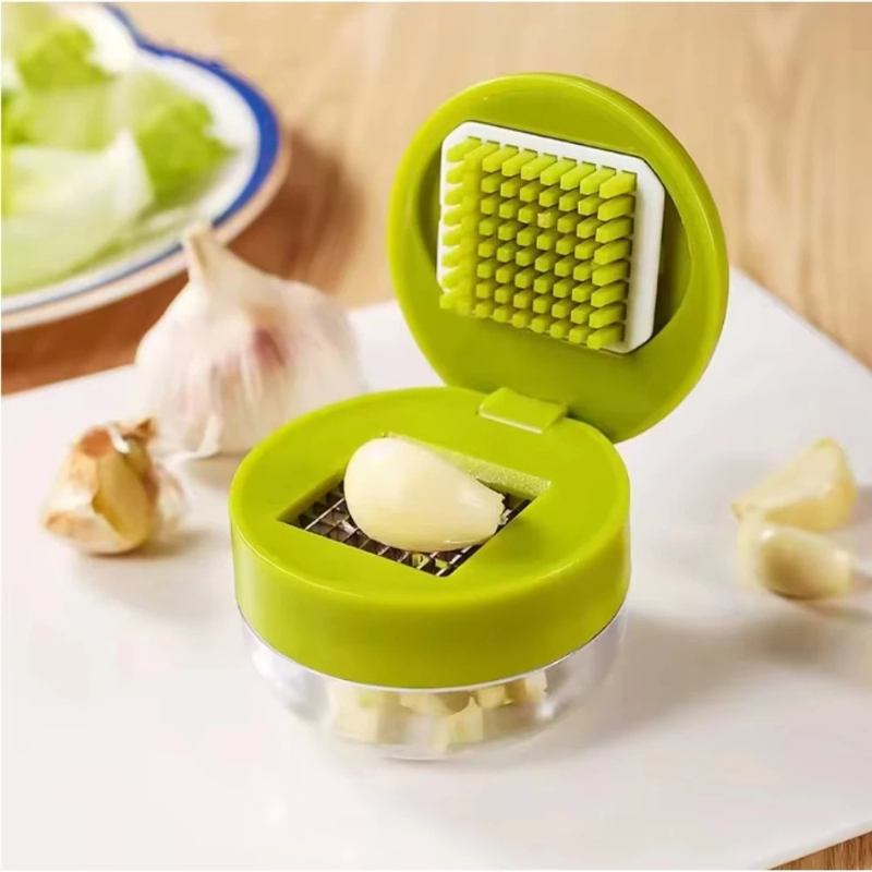 Commercial Kitchen Utensil Organizer - Tritatutto Manuale per Aglio con Contenitore,